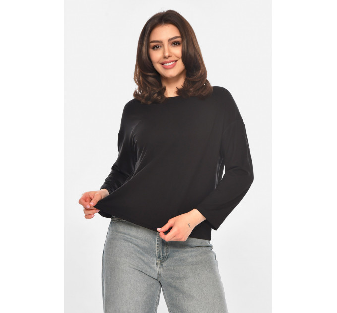 Кофта жіноча однотонна чорного кольору Fashion OneSize Чорний (214262)