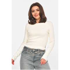 Кофта жіноча однотонна молочного кольору Fashion OneSize Молочний (214266)