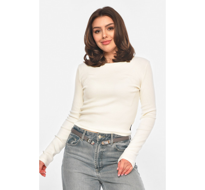 Кофта жіноча однотонна молочного кольору Fashion OneSize Молочний (214266)