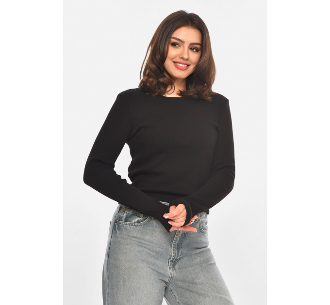 Кофта жіноча однотонна чорного кольору Fashion OneSize Чорний (214267)