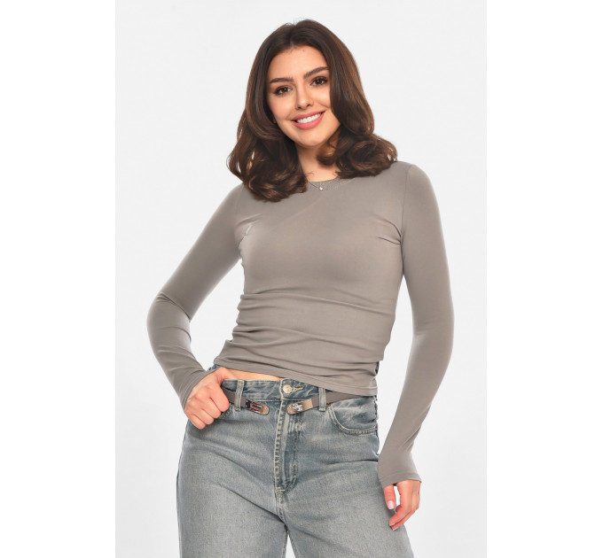 Кофта жіноча однотонна сірого кольору Fashion OneSize Сірий (214269)