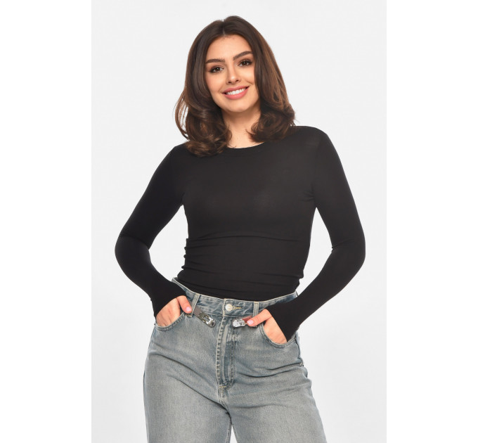 Кофта жіноча однотонна чорного кольору Fashion OneSize Чорний (214270)