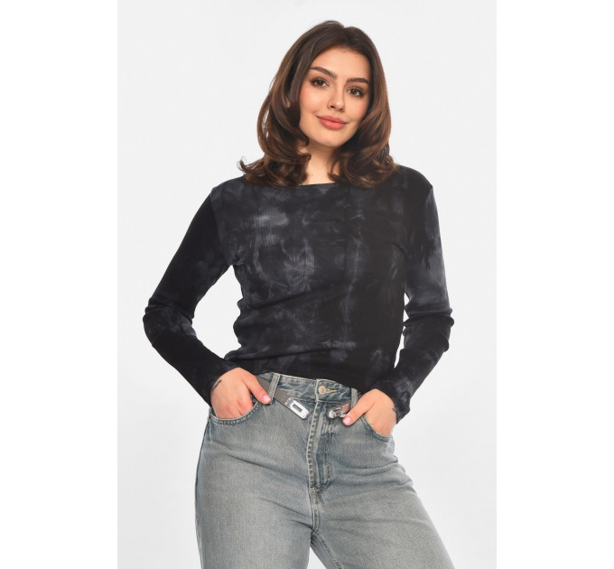 Кофта жіноча чорного кольору з принтом Fashion OneSize Чорний (214272)
