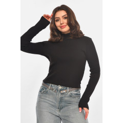 Кофта жіноча однотонна чорного кольору Fashion OneSize Чорний (214275)