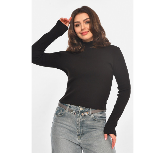 Кофта жіноча однотонна чорного кольору Fashion OneSize Чорний (214275)