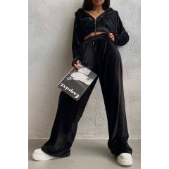 Спортивний костюм жіночий чорного кольору Fashion 1053 42-44 Чорний (182504) Спортивний костюм жіночий чорного кольору Fashion 1053 42-44 Чорний (182504)