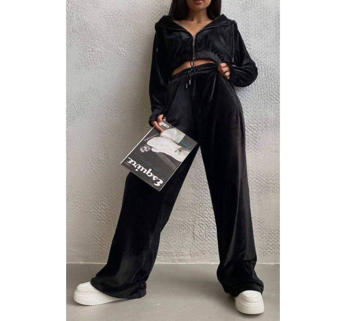 Спортивний костюм жіночий чорного кольору Fashion 1053 42-44 Чорний (182504)
