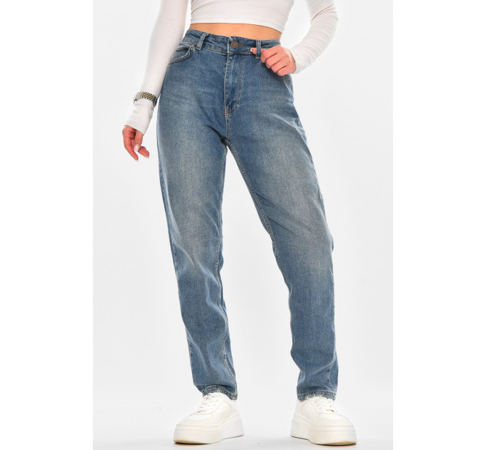 Джинси жіночі однотонні синього кольору Fashion 1096 25 Синій (210448)