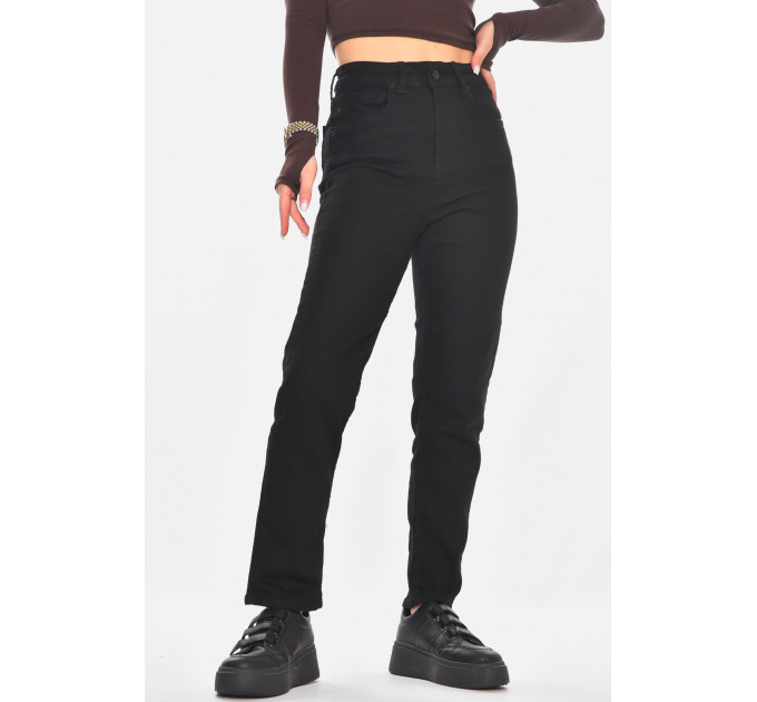 Джинси жіночі однотонні чорного кольору Fashion 00963/3 25 Чорний (210783)