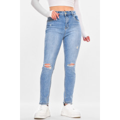 Джинси жіночі однотонні блакитного кольору Fashion S009 25 Блакитний (211136) Джинси жіночі однотонні блакитного кольору Fashion S009 25 Блакитний (211136)