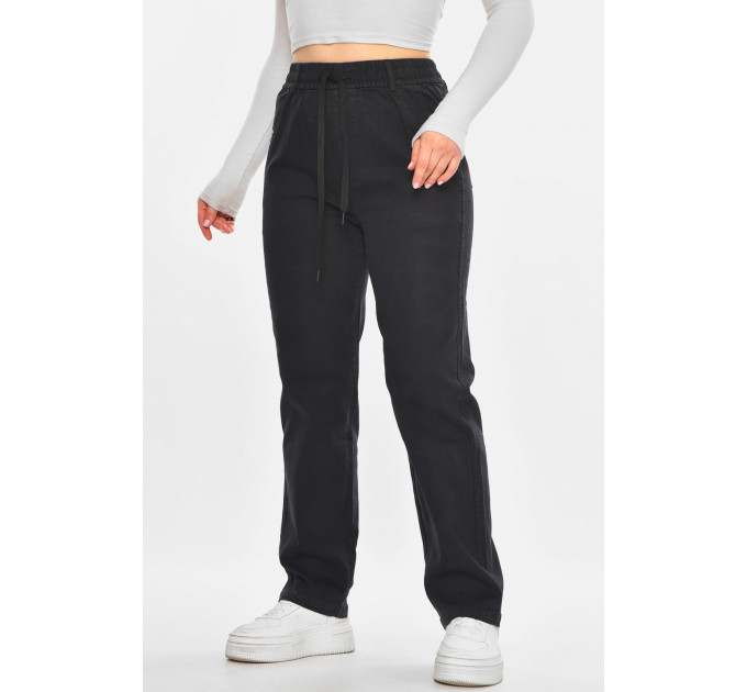 Джинси жіночі однотонні чорного кольору Fashion 510-2 XL/2XL Чорний (214146)