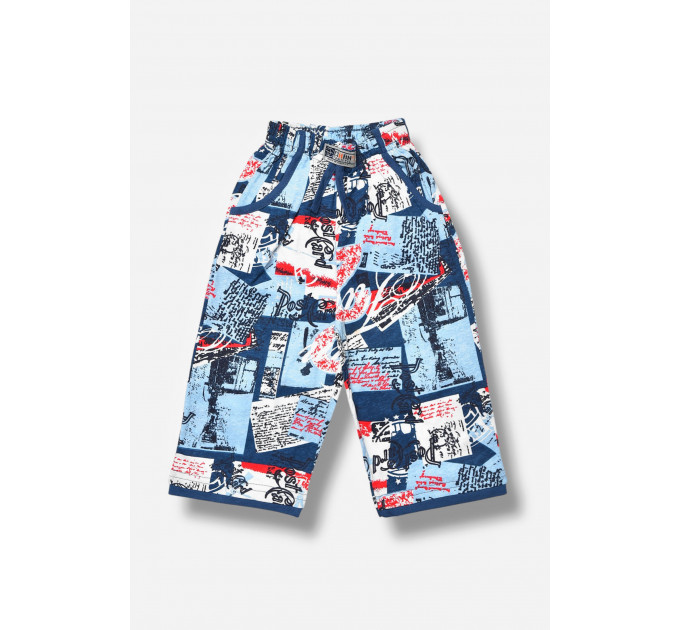 Бриджі для хлопчика блакитного кольору з принтом Fashion асорті 98 Блакитний (203528)