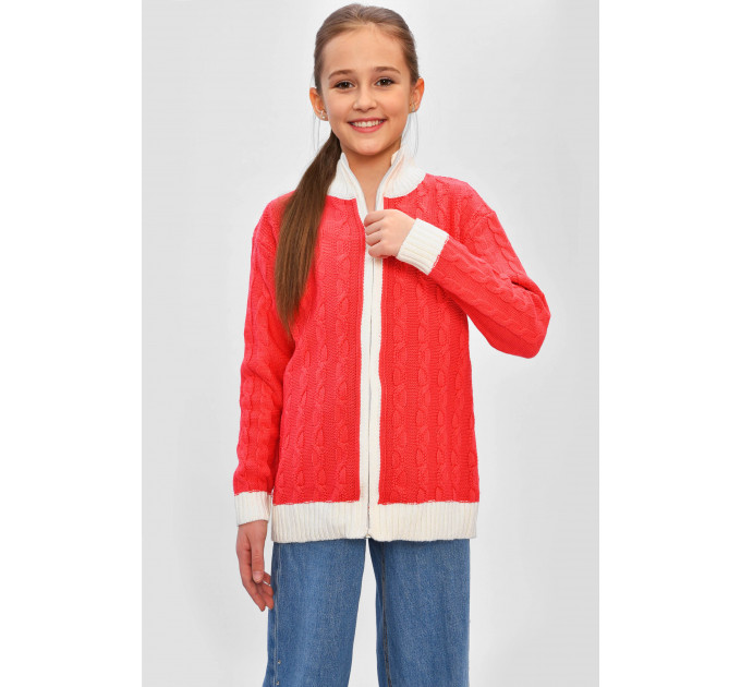 Кофта дитяча для дівчинки коралового кольору KIDS 735 116 см: 116 - 128 см Кораловий (201478) Кофта дитяча для дівчинки коралового кольору KIDS 735 116 см: 116 - 128 см Кораловий (201478)