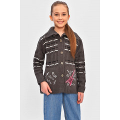 Кофта дитяча для дівчинки темно-сірого кольору KIDS 1005 104 см: 104 - 110 см (28 р) Темно-сірий (201546)