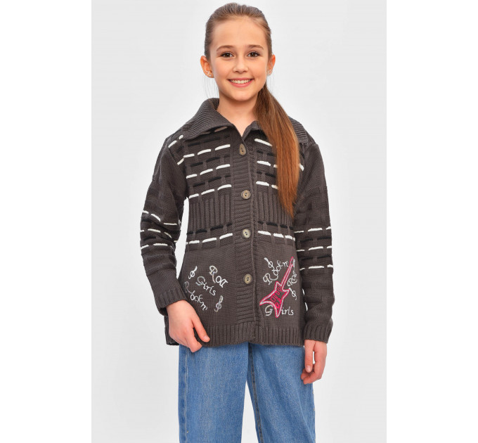 Кофта дитяча для дівчинки темно-сірого кольору KIDS 1005 104 см: 104 - 110 см (28 р) Темно-сірий (201546)