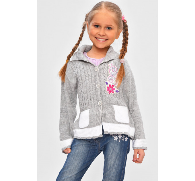 Кофта дитяча для дівчинки сірого кольору KIDS 305 92 см: 92 - 98 см Сірий (201556)