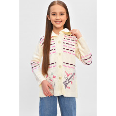 Кофта дитяча для дівчинки молочного кольору KIDS 1005 7-10 лет Молочний (201558)