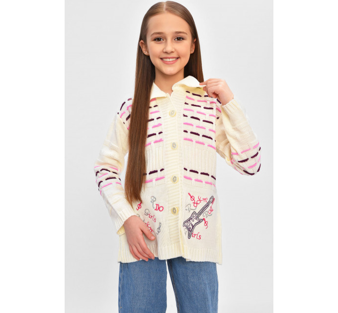 Кофта дитяча для дівчинки молочного кольору KIDS 1005 7-10 лет Молочний (201558)