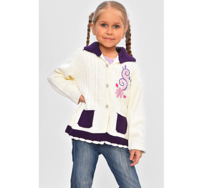 Кофта дитяча для дівчинки білого кольору KIDS 209 92 см: 92 - 98 см Білий (201566) Кофта дитяча для дівчинки білого кольору KIDS 209 92 см: 92 - 98 см Білий (201566)