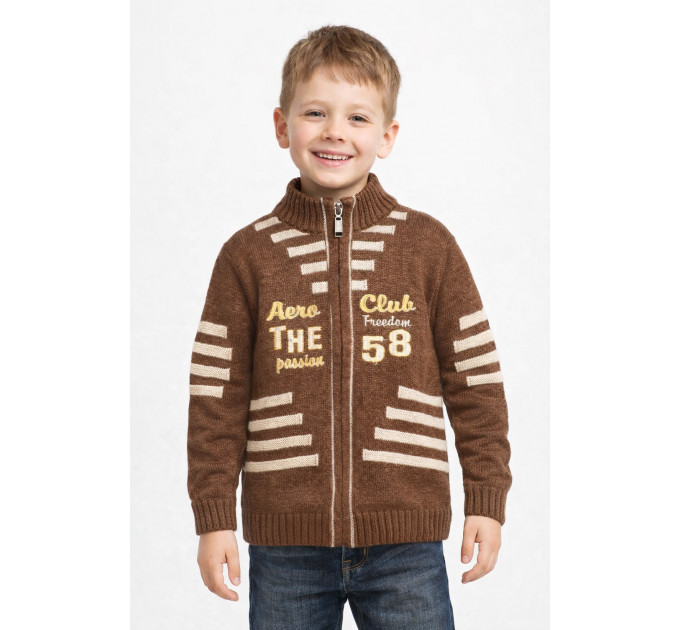Кофта дитяча для хлопчика коричневого кольору KIDS 420 92 Коричневий (203419)