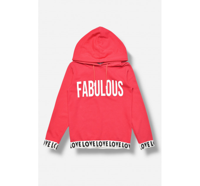 Кофта підліткова для дівчинки рожевого кольору з принтом Fashion 30904 158 Рожевий (207522)