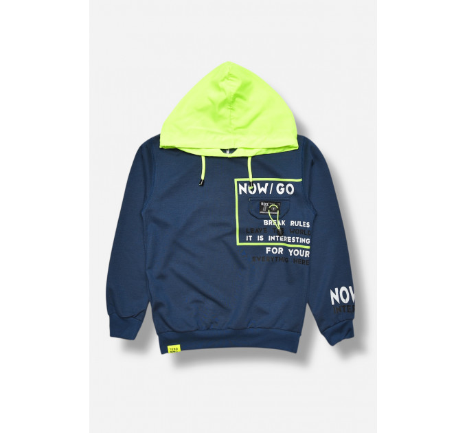 Кофта дитяча для хлопчика синього кольору з принтом KIDS 2668 92 Синій (207532)