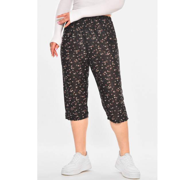 Бриджі жіночі чорного кольору із принтом Fashion А705-1 3XL-6XL Чорний (211494)