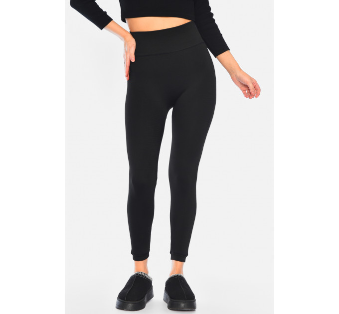 Лосини жіночі на штучному хутрі чорного кольору Ира 2010 L-3XL Чорний (189834)