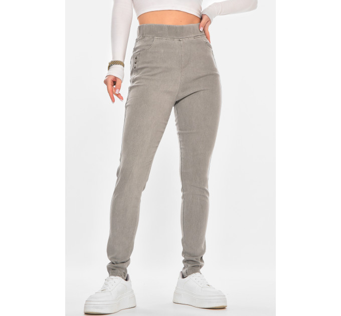Лосини жіночі однотонні сірого кольору Fashion А4052-3 3XL Сірий (211420)