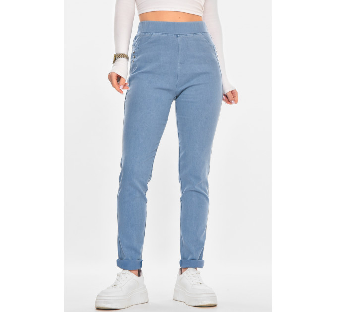 Лосини жіночі однотонні блакитного кольору Fashion А4052-3 3XL Блакитний (211425) Лосини жіночі однотонні блакитного кольору Fashion А4052-3 3XL Блакитний (211425)