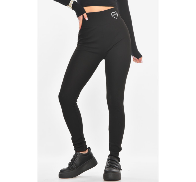 Лосини жіночі однотонні в рубчик чорного кольору Fashion А5061-5 L Чорний (211427)