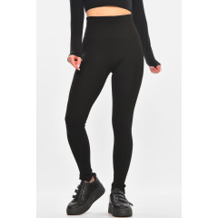 Лосини жіночі однотонні на флісі чорного кольору Fashion B926++ OneSize Чорний (212465)