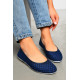 Балетки жіночі темно-синього кольору текстиль ABC 5 36 Темно синій (156478)