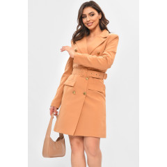Сукня-піджак жіноча однотонна гірчичного кольору Fashion 2654 S Гірчичний (191003)