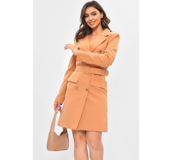 Сукня-піджак жіноча однотонна гірчичного кольору Fashion 2654 S Гірчичний (191003)