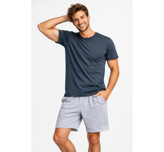 Костюм чоловічий шорти та футболка темно-сірого кольору Fashion XL Сірий (213264)