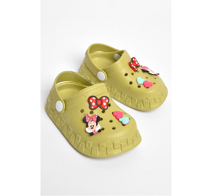 Крокси дитячі кольору хакі з прикрасами BABY 806-8 18/19 Хакі (183803)