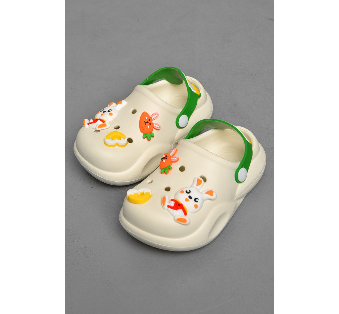 Крокси дитячі молочного кольору з прикрасами BABY 28/29 Молочний (183821)