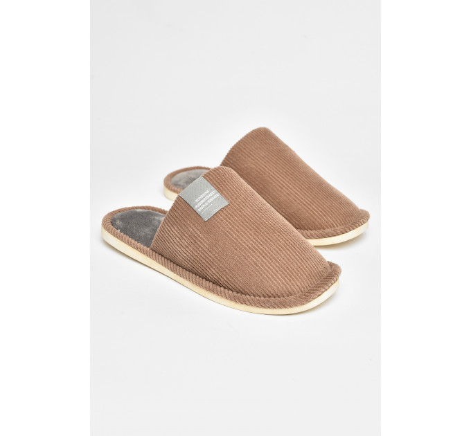 Капці кімнатні чоловічі коричневого кольору на хутрі Fashion sp-014 40/41 Коричневий (205939)