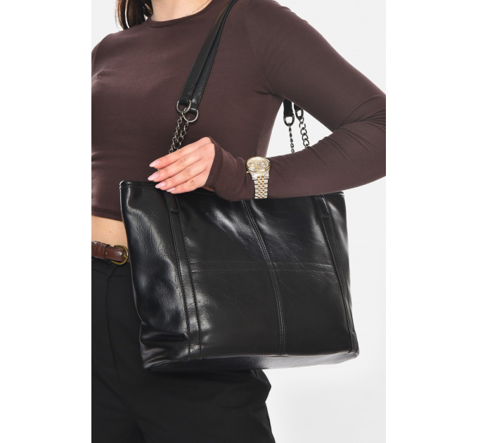Сумка жіноча з екошкіри чорного кольору Fashion МН-39966 Чорний (210591)