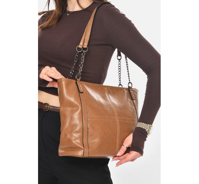 Сумка жіноча з екошкіри світло-коричневого кольору Fashion МН-39966 Кавовий (210599)