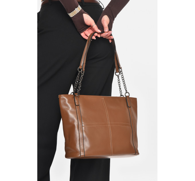 Сумка жіноча з екошкіри коричневого кольору Fashion МН-39966 Коричневий (210600)