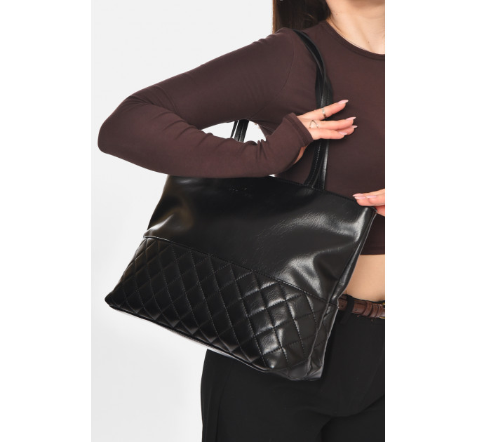 Сумка жіноча з екошкіри чорного кольору Fashion МН-6340 Чорний (210601)