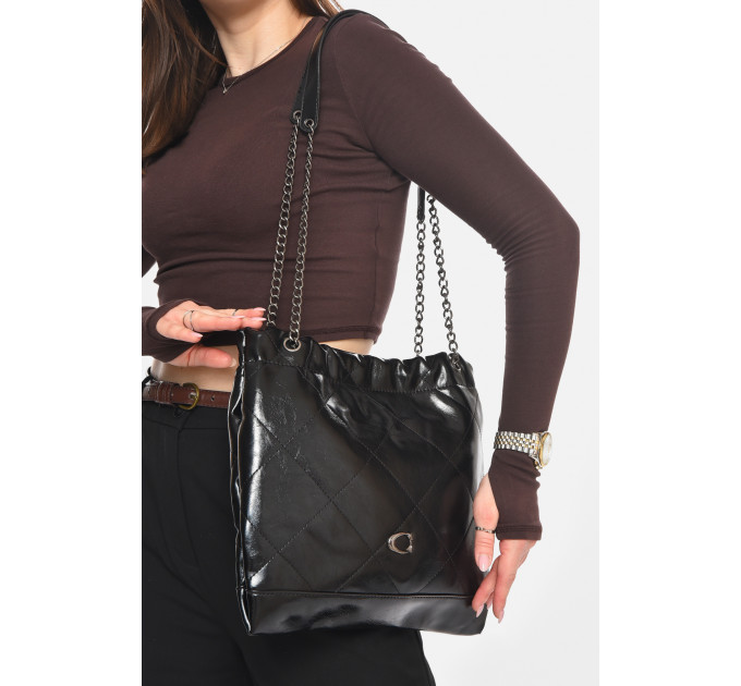 Сумка жіноча з екошкіри чорного кольору Fashion МН-39956 Чорний (210640)