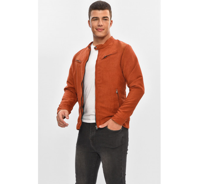 Бомбер чоловічий теракотовий замшевий Fashion 532 S Теракотовий (204449)
