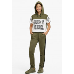 Костюм підлітковий для дівчинки кольору хакі KIDS 4014 152 Хакі (212545)