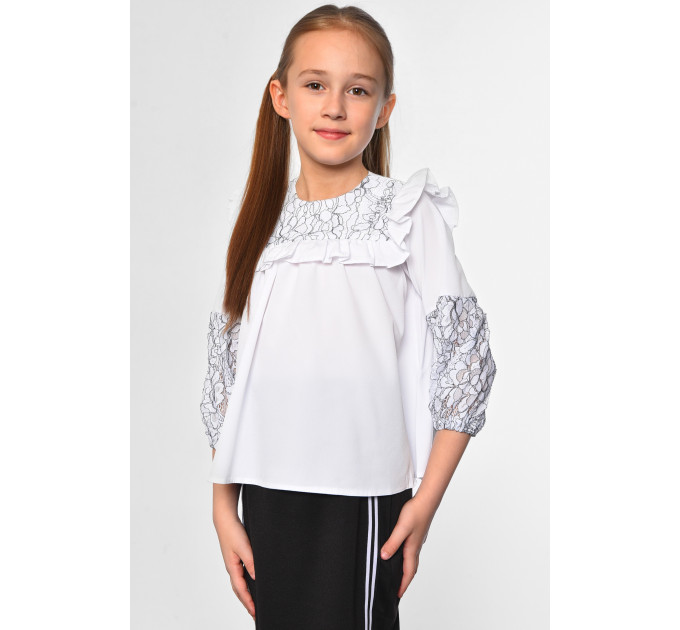 Блуза дитяча для дівчинки білого кольору Elegant 116 (28 р) Білий (182852)