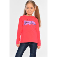 Лонгслів дитячий для дівчинки коралового кольору KIDS 7702-3 140 (32 р) Кораловий (196526)