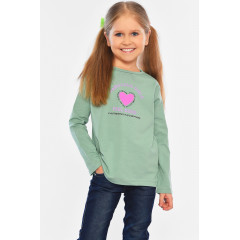 Лонгслів дитячий для дівчинки м`ятного кольору KIDS 7702-2 140 (32 р) М'ятний (196527)