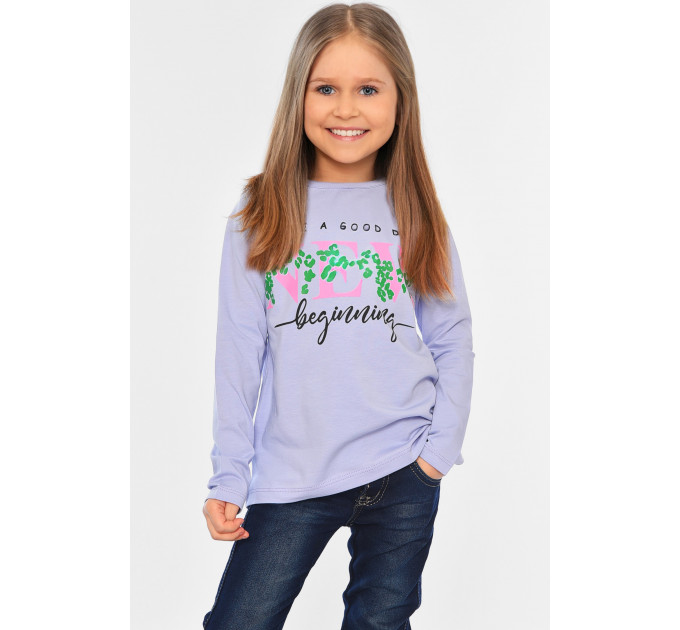 Лонгслів дитячий для дівчинки лавандового кольору KIDS 7702-1 152 (34 р) Лавандовий (196529)